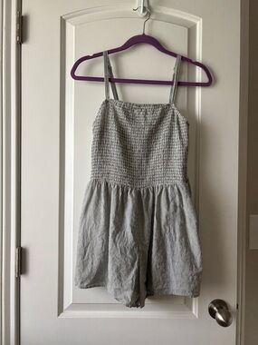 Universal Thread Gray Striped Smocked Romper - Size S